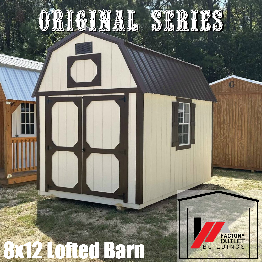 Original Series 8x12 Lofted Barn in Navajo White & French Roast Trim ...