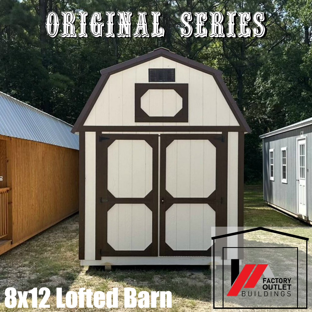 Original Series 8x12 Lofted Barn in Navajo White & French Roast Trim ...