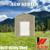 8x12 Eco Series metal utility shed with Desert Sand metal siding and Light Stone trim in South Mississippi
