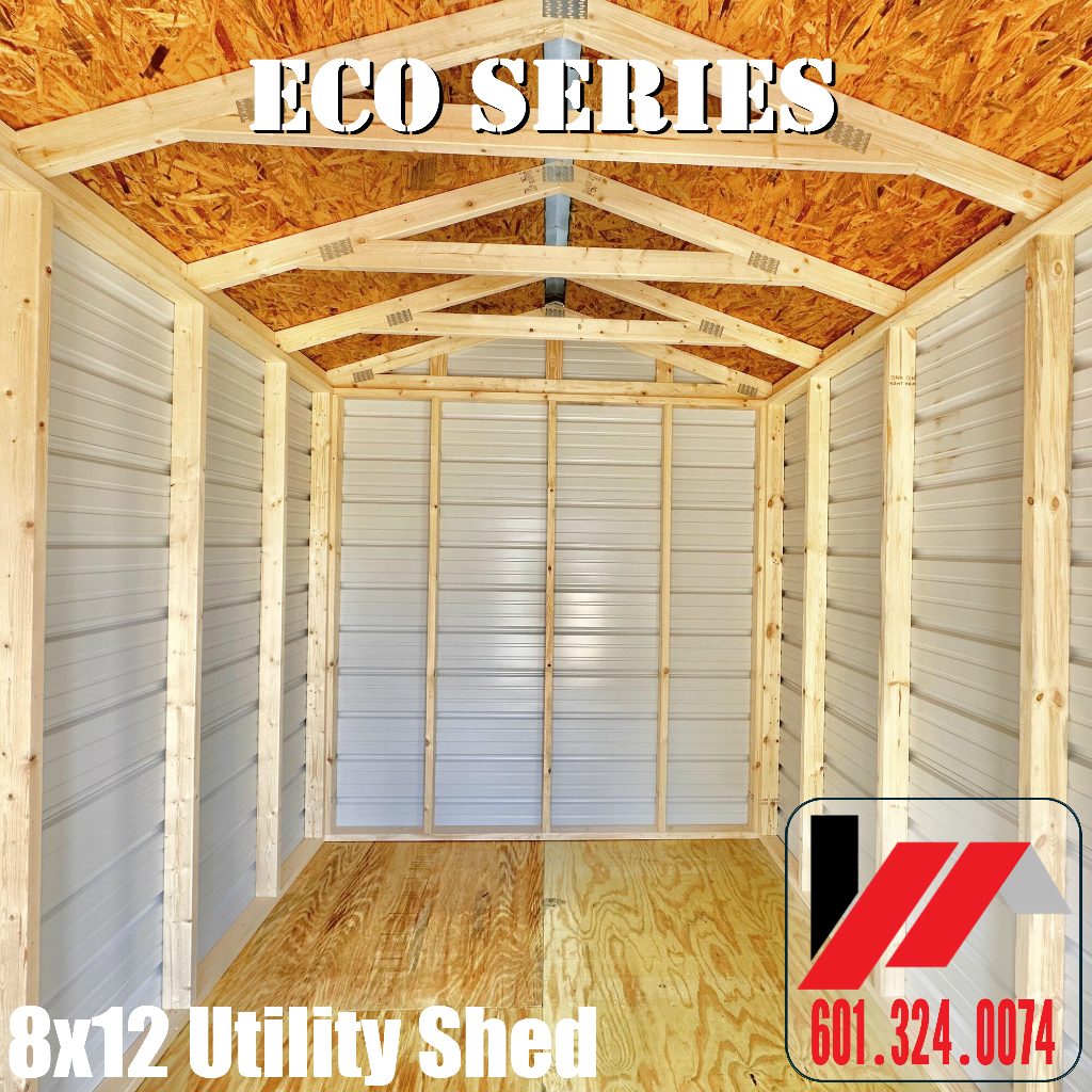 8x12 Eco Series metal utility shed for sale in South Mississippi