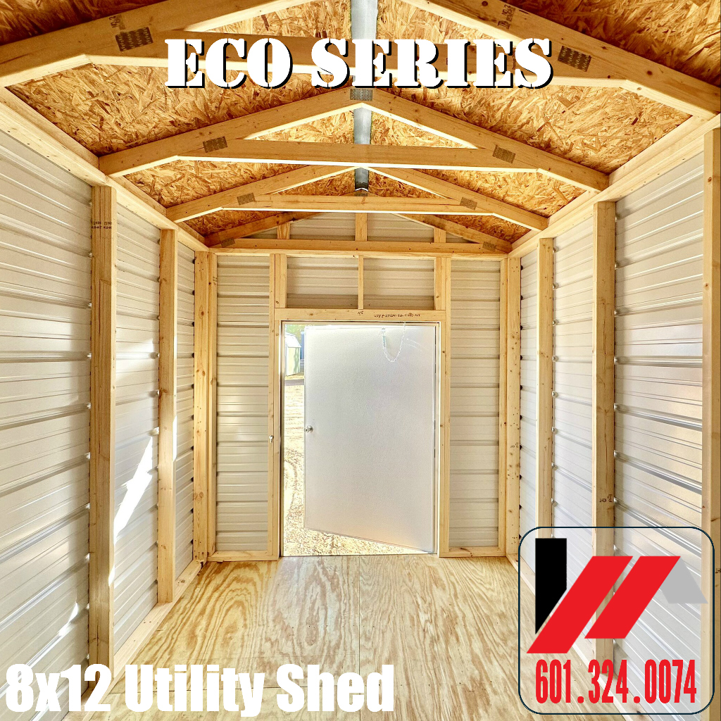 8x12 Eco Series metal utility shed for sale in South Mississippi
