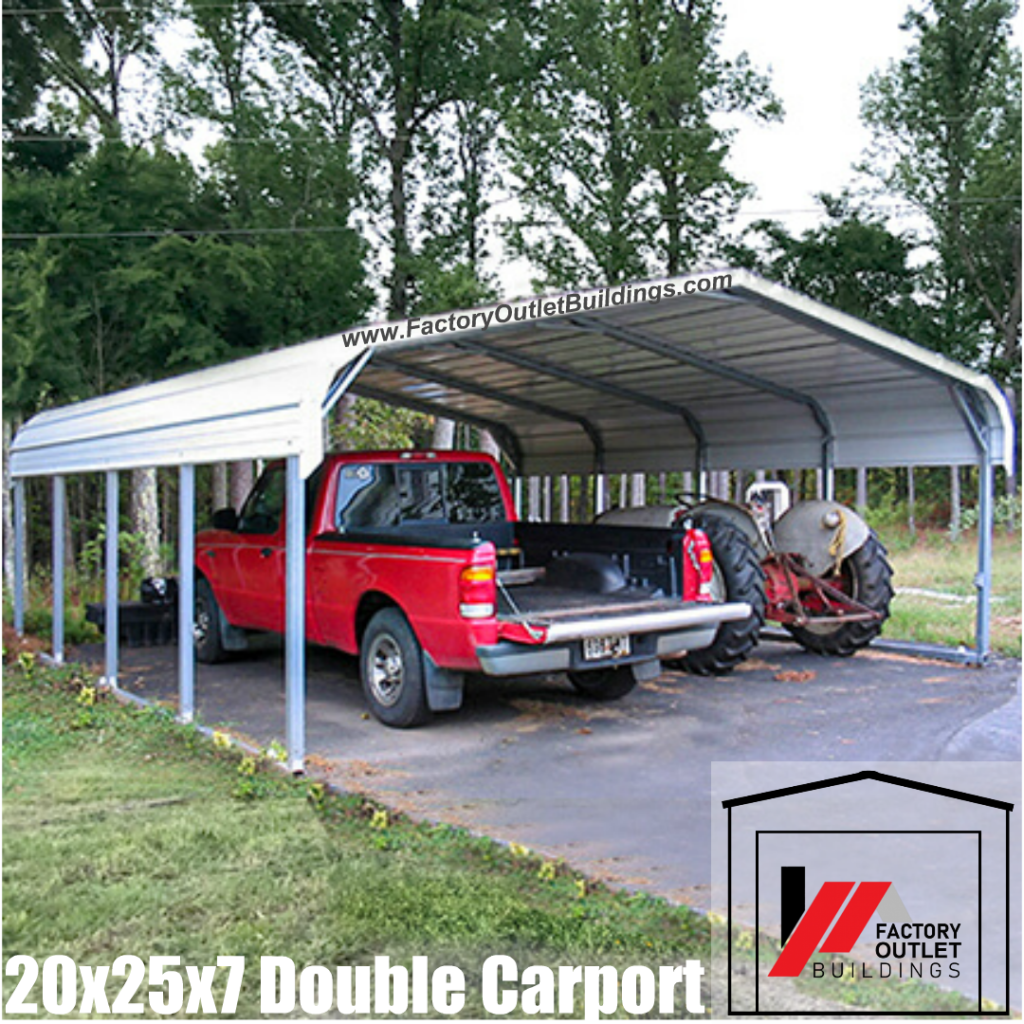 20x25 Metal Double Carport - Metal Carports/Garages/Portable Sheds ...