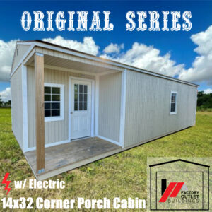 14x32 Corner Porch Cabin-w/Electric 240264-REPO