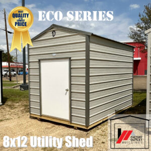8x12 Metal Utility Shed–Gray/Charcoal-250134