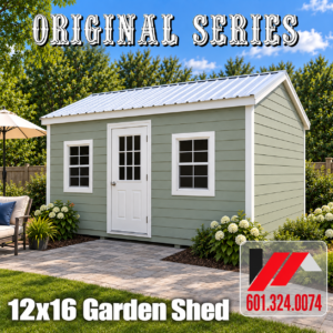 12x16 Garden Shed Evergreen Fog-Neutral Ground-250341