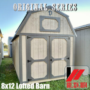 Original Series 8x12 Lofted Barn in Functional Gray with Peppercorn trim in South Mississippi and South Louisiana