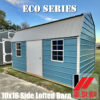 10x16 eco metal side lofted barn with Ocean metal siding and Gray trim in South Mississippi