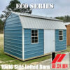 10x16 eco metal side lofted barn with Ocean metal siding and Gray trim in South Mississippi