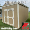 Original Series 10x12 Utility Shed featuring wide 72" Double Barn Doors with lock in Urban Jungle/White Finish for sale in South Mississippi and South Louisiana
