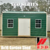 8x16 eco metal side garden shed with Forest metal siding & Roof and Ivory Trim in South Mississippi