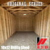Original Series 10x12 Utility Shed featuring wide 72" Double Barn Door with lock. Including Pressure Treated Floors, Joist, & Runners for sale in South Mississippi and South Louisiana