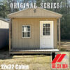 Front View of a 12x32 Tiny Home Cabin With Electric & 1BR/Bath Framed for SW Mississippi & Louisiana
