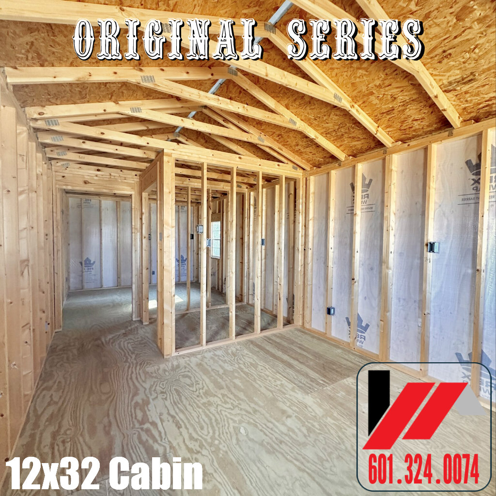 Kitchen Wall View of a 12x32 Tiny Home Cabin With Electric & 1BR/Bath Framed for SW Mississippi & Louisiana