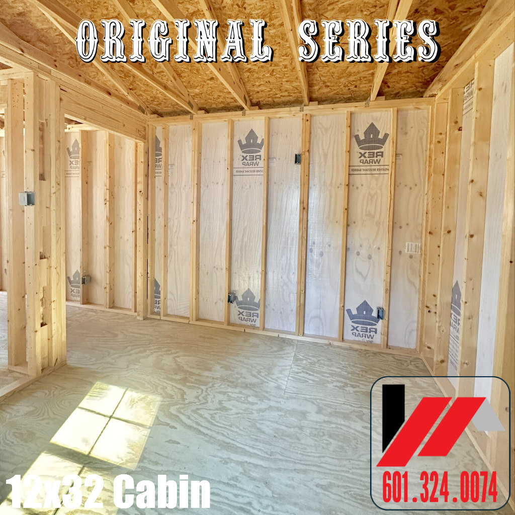 Bedroom View of a 12x32 Tiny Home Cabin With Electric & 1BR/Bath Framed for SW Mississippi & Louisiana