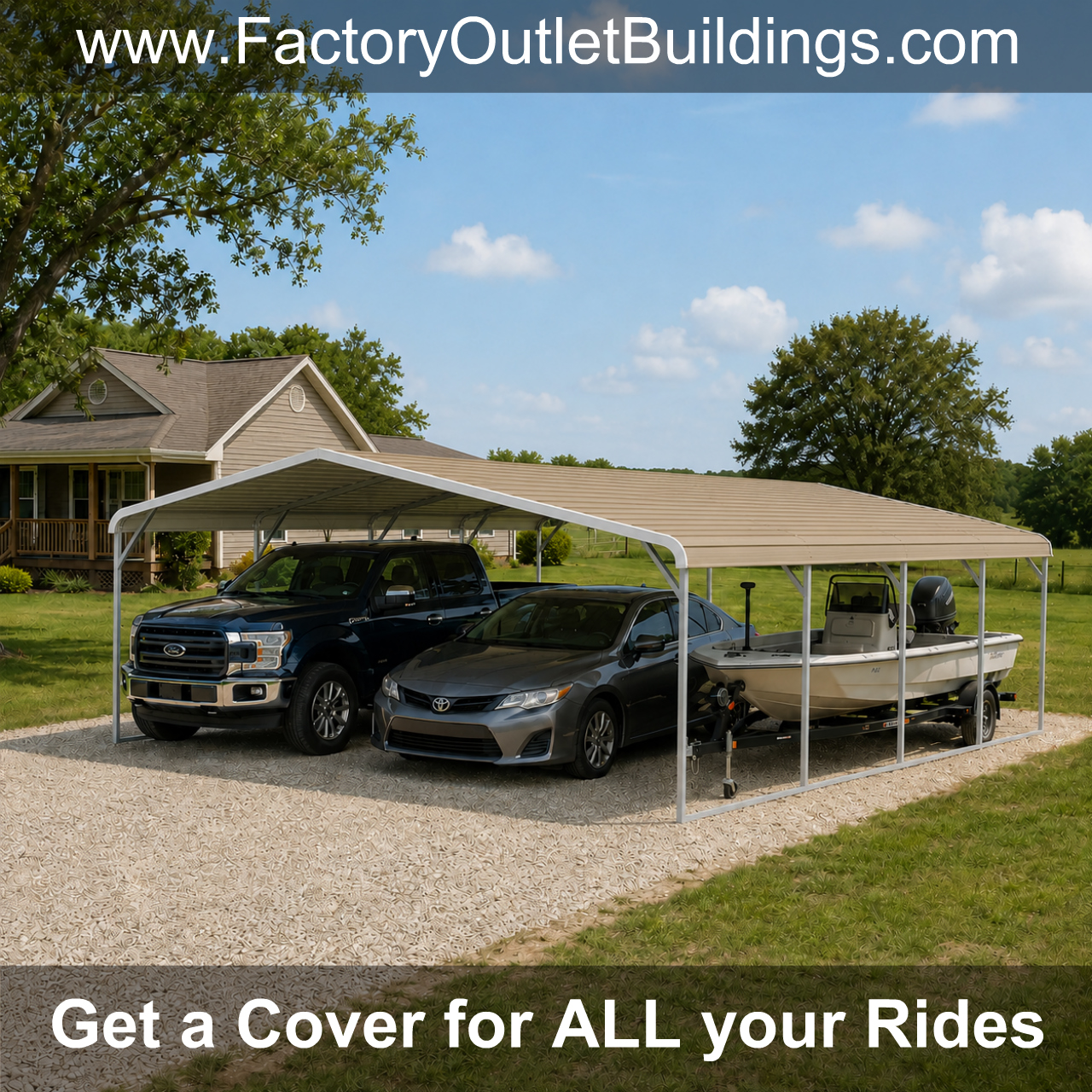 30x20x6 Metal Triple Carport-$138/mo - Image 2