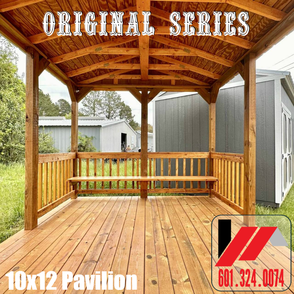 10x12 Pavilion 260430--Outdoor Recreational Building with Charcoal Roof - Image 2