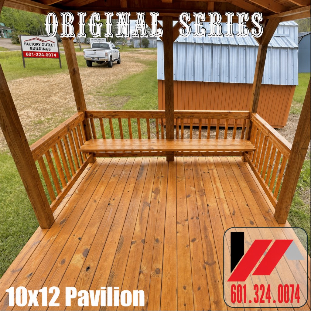 10x12 Pavilion 260430--Outdoor Recreational Building with Charcoal Roof - Image 4