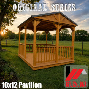 10x12 Pavilion 260430--Outdoor Recreational Building with Charcoal Roof