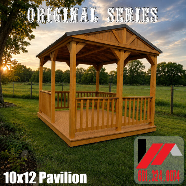 10x12 Pavilion 260430--Outdoor Recreational Building with Charcoal Roof