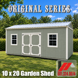 10x20 Garden Shed-Functional Gray-White-250643