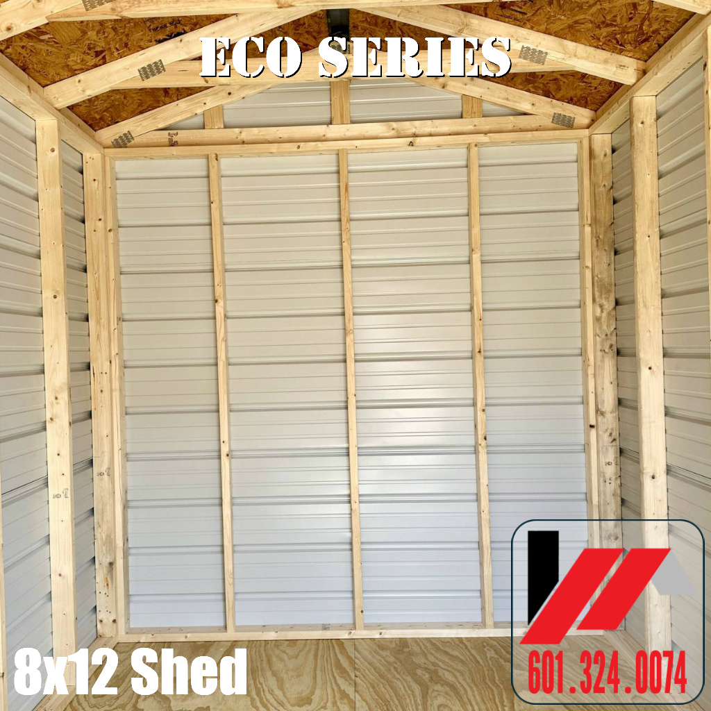 08x12 Eco-Metal Utility Shed–Desert w/LtStone-260312 - Image 3