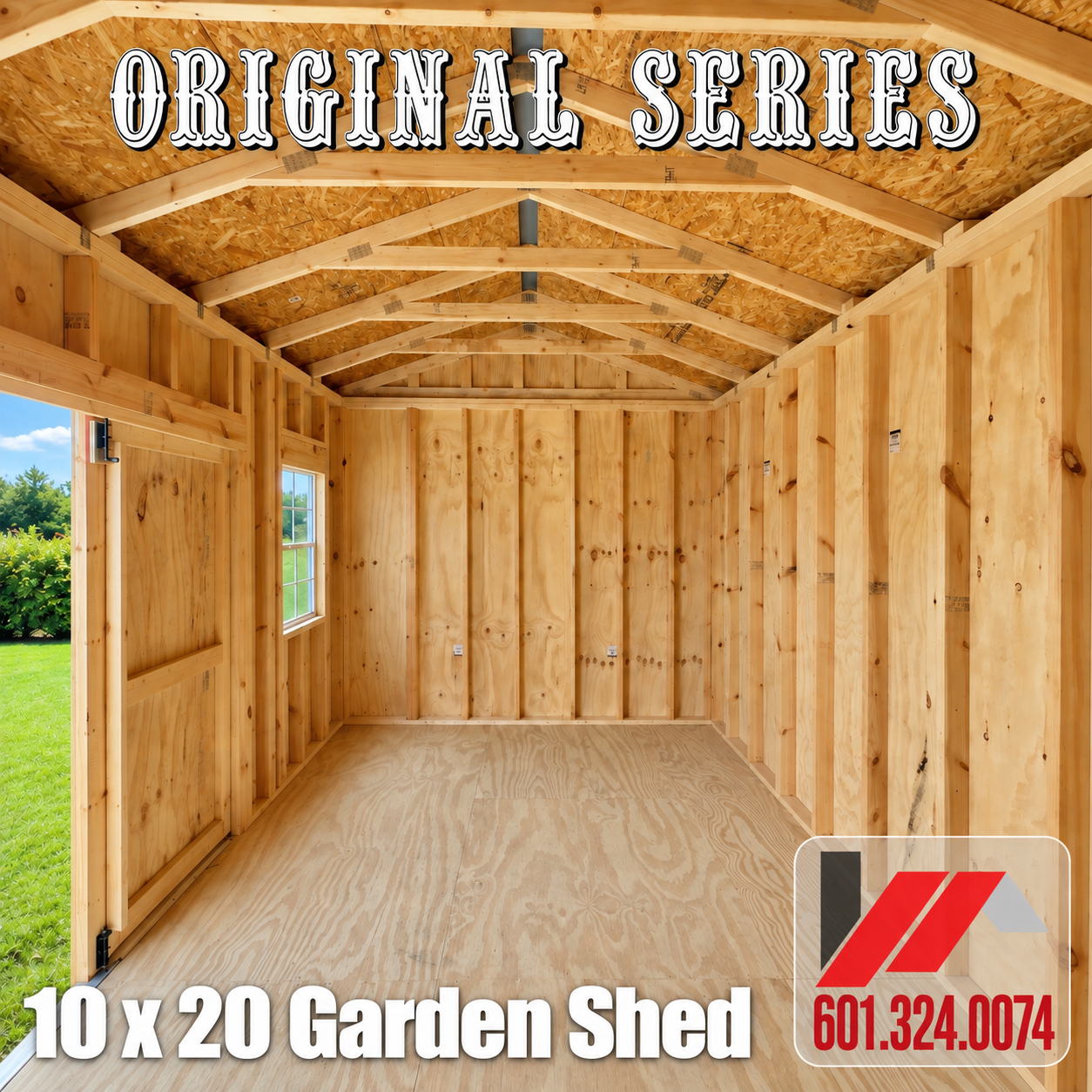 10x20 Garden Shed-Functional Gray-White-250643 - Image 3