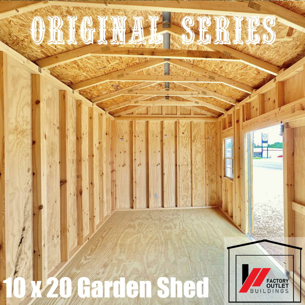 10x20 Garden Shed-Functional Gray-White-250643 - Image 4