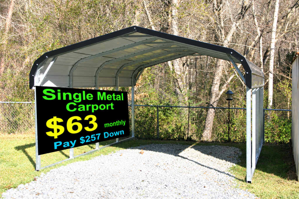 Single Metal Carport for Louisiana & Mississippi